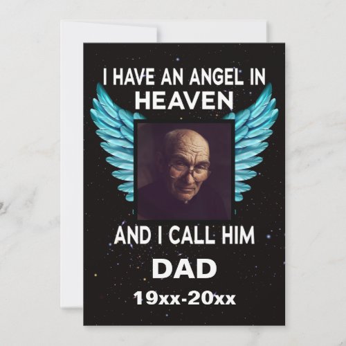 I Have An Angel in Heaven and I call him dad Holiday Card