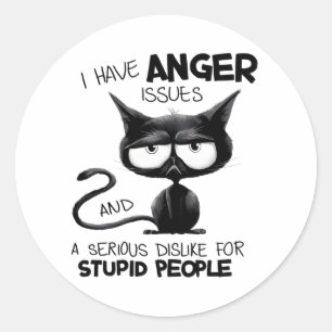I Have Anger Issues for Cat Lover Gift  Classic Round Sticker