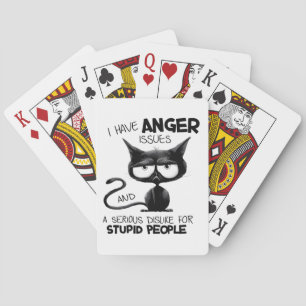 I Have Anger Issues Funny Cat Lover Gift Poker Cards