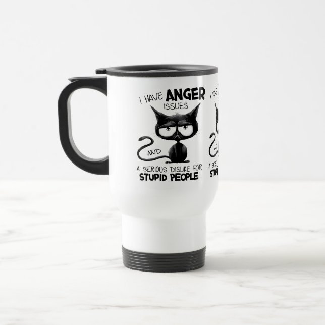 I Have Anger Issues Funny Cat Lover Gift  Travel Mug (Left)