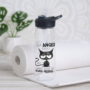 I Have Anger Issues Funny Cat Lover Gift  Water Bottle