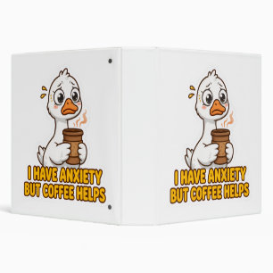 I Have Anxiety But Coffee Helps Funny 3 Ring Binder