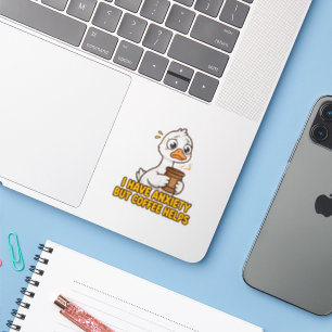 I Have Anxiety But Coffee Helps Funny Sticker