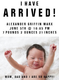 baby has arrived announcement