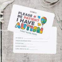 I Have Autism ID Personalized Autistic Name