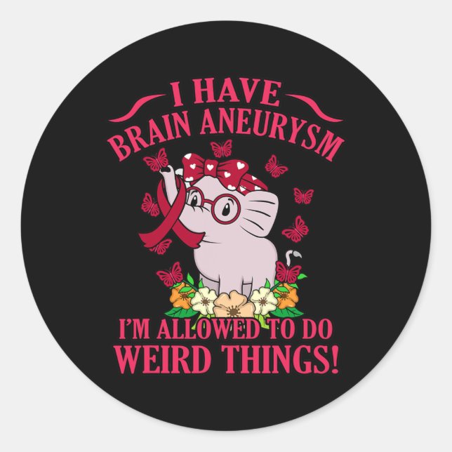 I Have Brain Aneurysm Awareness Month Support Grap Classic Round Sticker (Front)