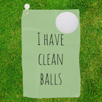 I Have Clean Balls Gift Funny Humor Golf Towel