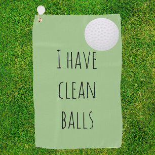 I Have Clean Balls Gift Funny Humor Golf Towel