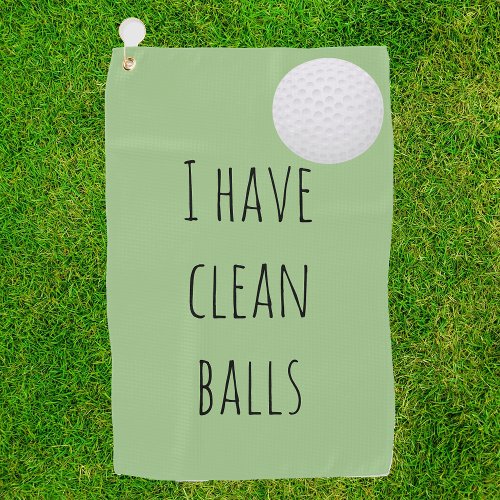 I Have Clean Balls Gift  Funny Humor Golf Towel