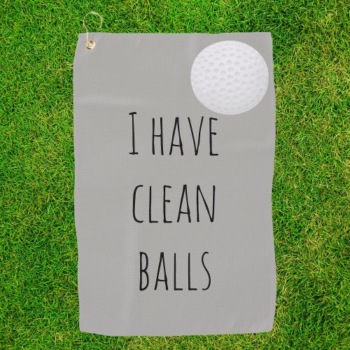 I Have Clean Balls Gift  Funny Humor Golf Towel