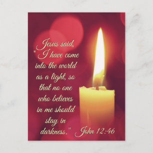 I Have Come as a Light, John 12:46 Bible Verse Holiday Postcard