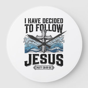 I Have Decided To Follow Jesus Vintage Shirt Large Clock