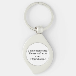 I have dementia, please call template emergency ID Keychain