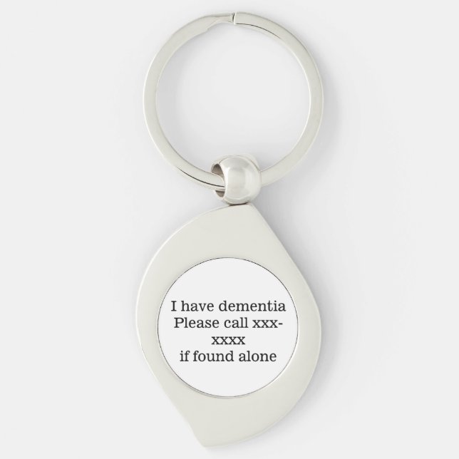 I have dementia, please call template emergency ID Keychain (Front)