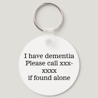 I have dementia, please call template emergency ID Keychain