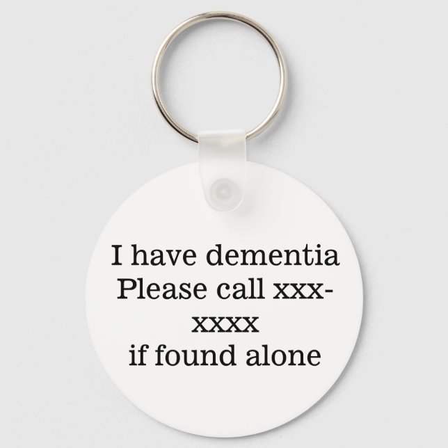 I have dementia, please call template emergency ID Keychain (Front)