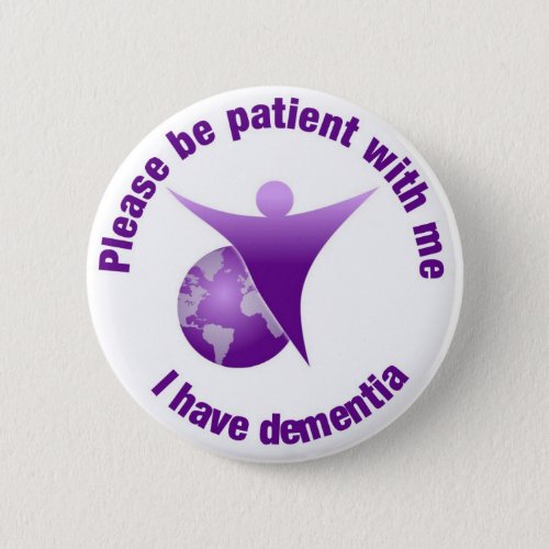 I have Dementia Purple Angel Support Button Badge