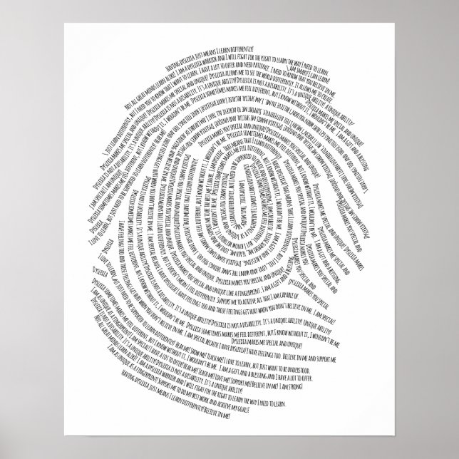 "I have Dyslexia!" Poster (Front)