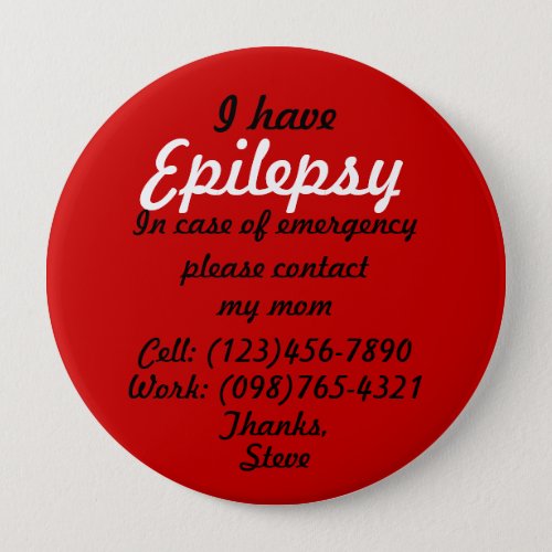 I Have Epilepsy Button