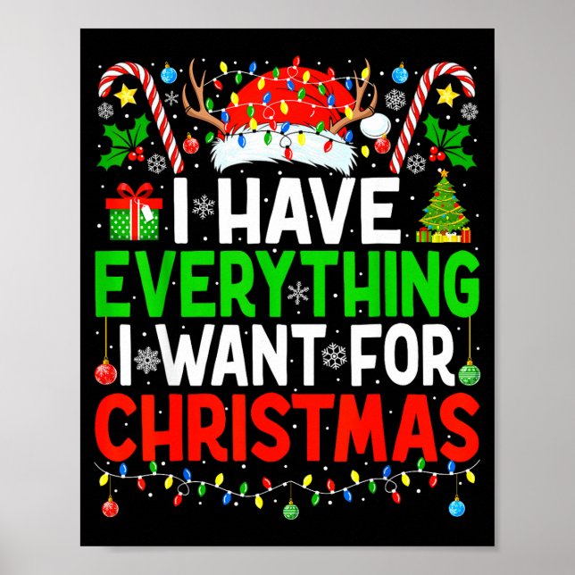I Have Everything I Need Couples Pajamas Christmas Poster (Front)