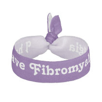 I have Fibromyalgia Purple and White Bracelet Elastic Hair Tie