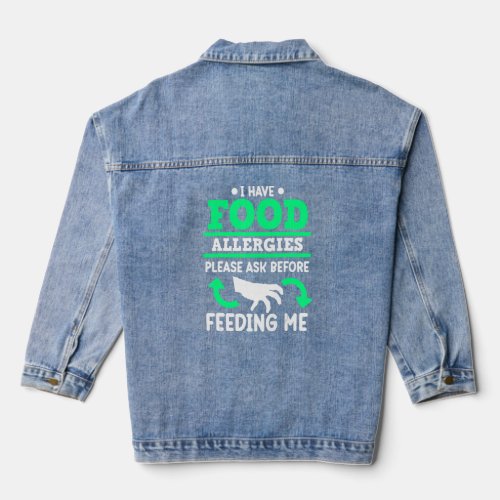 I Have Food Allergies Allergy Awareness Month Teal Denim Jacket
