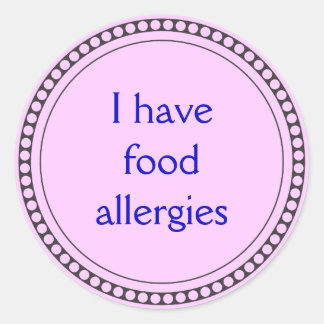 Food Allergy Stickers | Zazzle