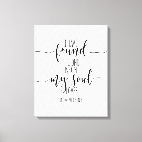 I Have Found The One Song Of Solomon 34 Canvas Print