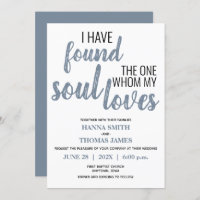 I Have Found the One Typography Dusty Blue Wedding