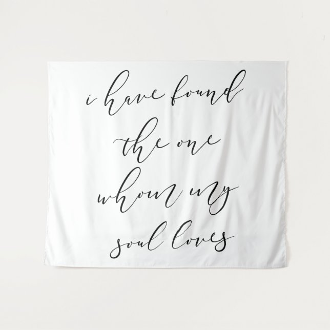 "I Have Found the One" Wedding Backdrop Tapestry – (Front (Horizontal))