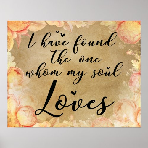 I have found the one whom my soul loves poster