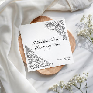 I Have Found theBlack and White Floral  Napkins