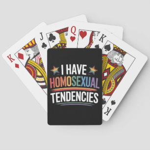 I Have Homosexual Tendencies LGBTQ Pride Rainbow Poker Cards