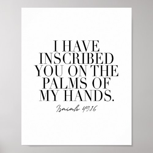 I Have Inscribed You On the Palms of My Hands  Poster