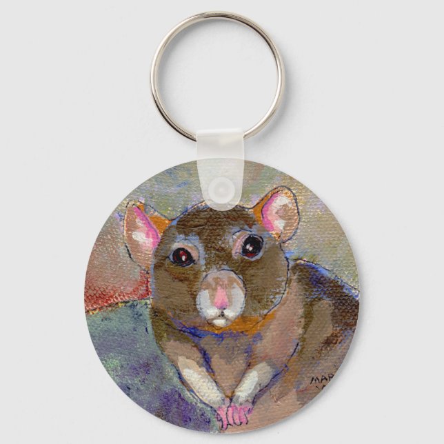 I Have Issues - fun sensitive pet rat painting art Keychain (Front)