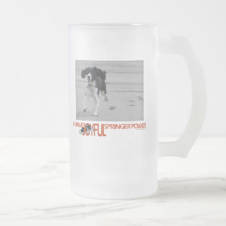 I Have Joyful Springer Power Customize With Photo Frosted Glass Beer Mug