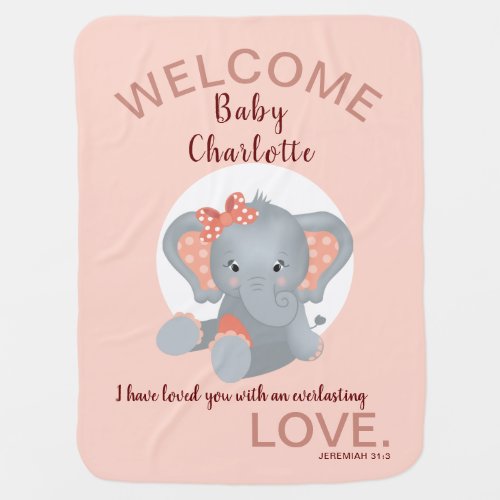 I Have Loved You With An Everlasting Love Pink Bab Baby Blanket
