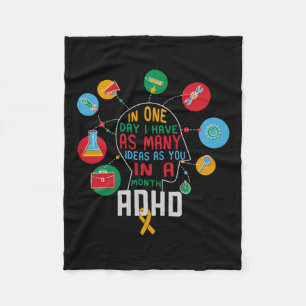 I Have Many Ideas Adhd Awareness Comfort Colors Ad Fleece Blanket