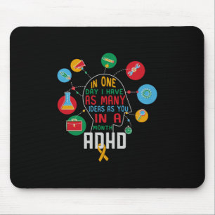 I Have Many Ideas Adhd Awareness Comfort Colors Ad Mouse Pad