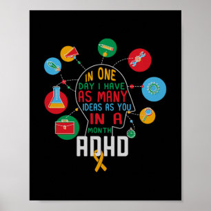 I Have Many Ideas Adhd Awareness Comfort Colors Ad Poster