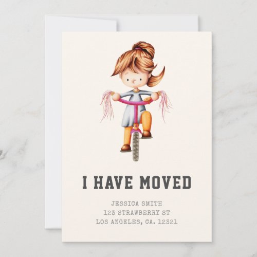 I Have Moved Change of Address Girl Announcement