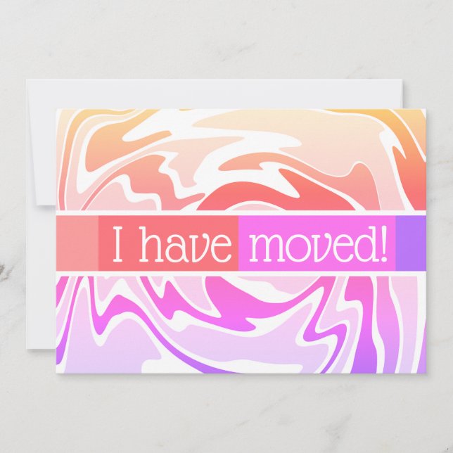 I Have Moved Fun And Colorful Announcement (Front)