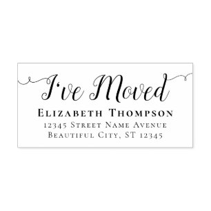 I Have Moved Moving Rustic Script New Address Self-inking Stamp