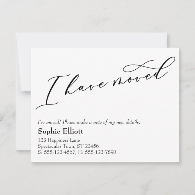I Have Moved New Address Announcement (Front)