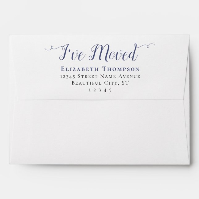 I Have Moved New Address Dusty Blue Script Moving Envelope (Back (Top Flap))