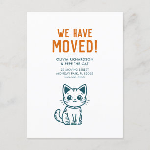 I have moved with my cat with custom colors postcard