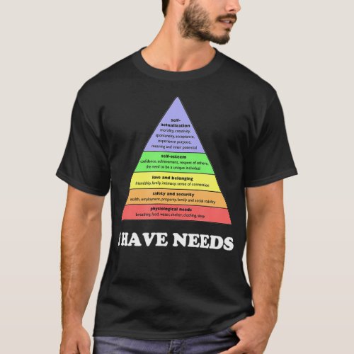 I have needs  Funny Maslows hierarchy of needs Psy T_Shirt