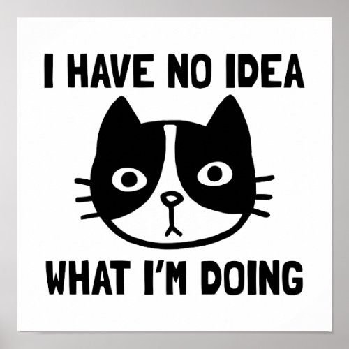 I Have No Idea What Im Doing Cat Poster