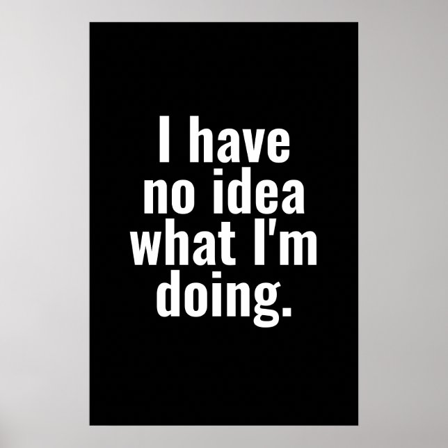 I have no idea what I'm doing funny sayings Poster (Front)