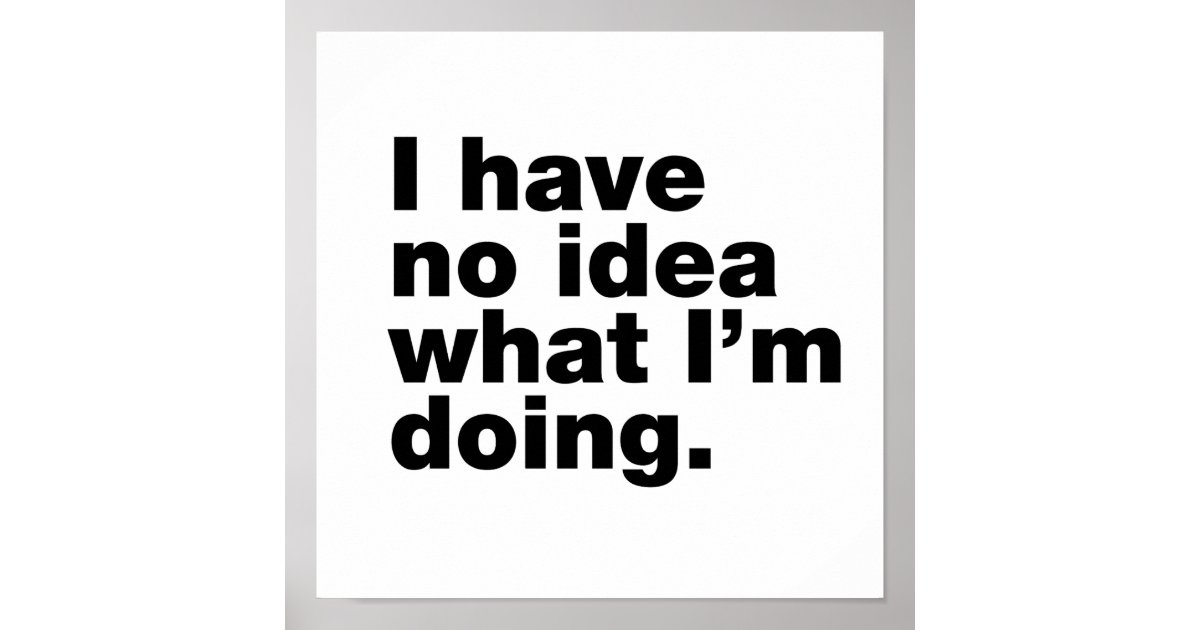 I have no idea what I'm doing Poster | Zazzle